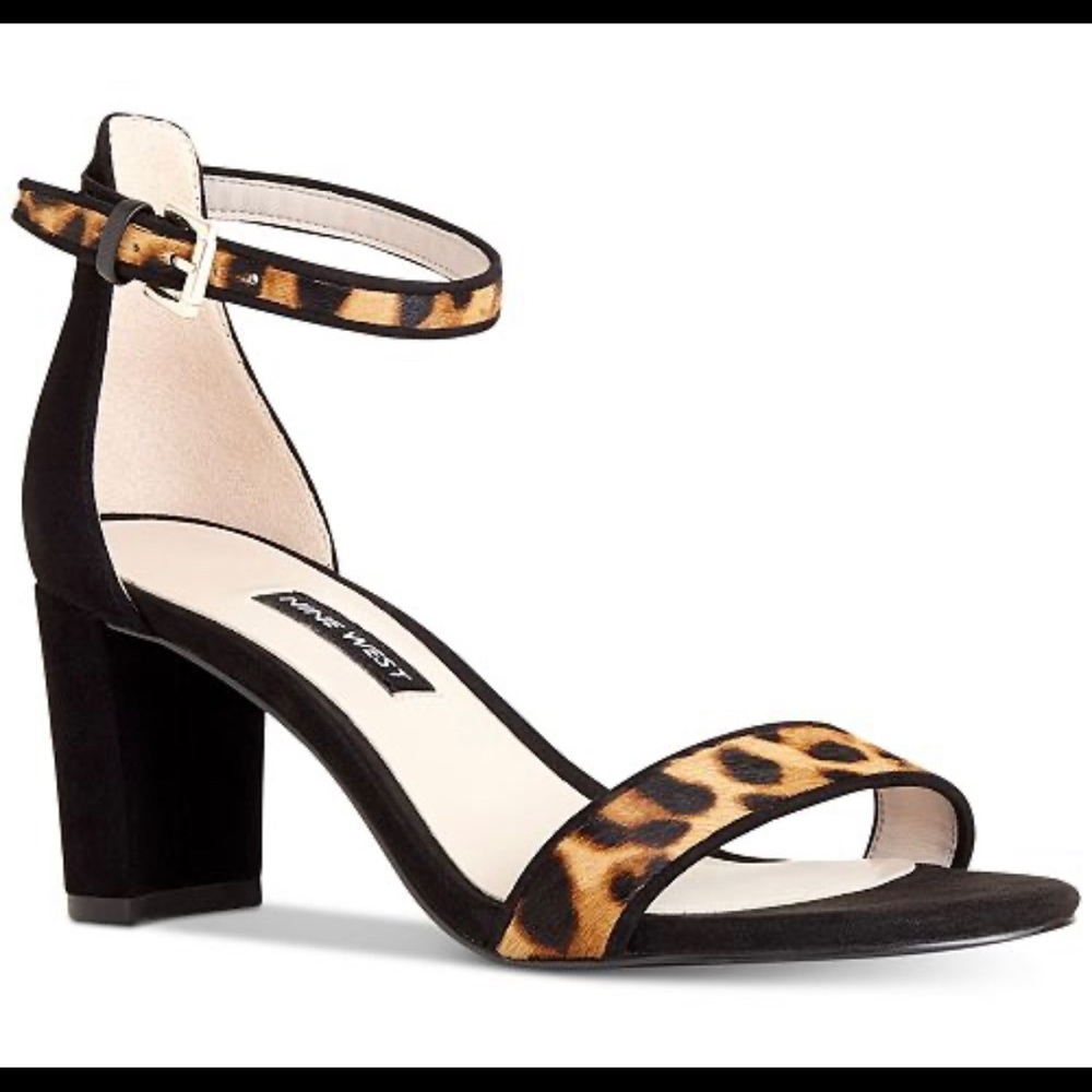 Nine West Leopard Calf Hair Sandals
